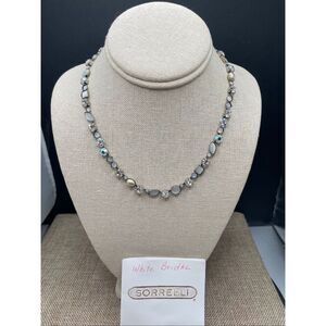 Sorrelli White Bridal Necklace Swarovski Crystals & Pearls